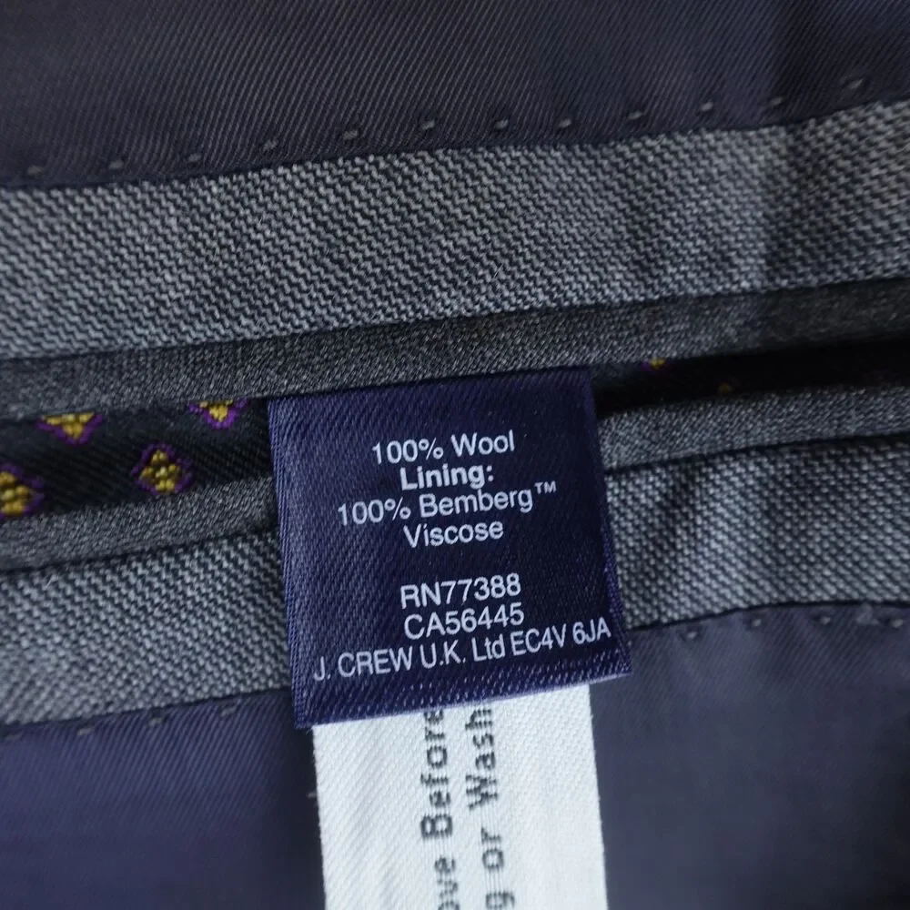 J Crew Ludlow Blazer 42R Tollegno Merino Wool Gray Sport Coat